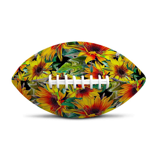 Autumn Sunflower Pattern Print Rugby Ball