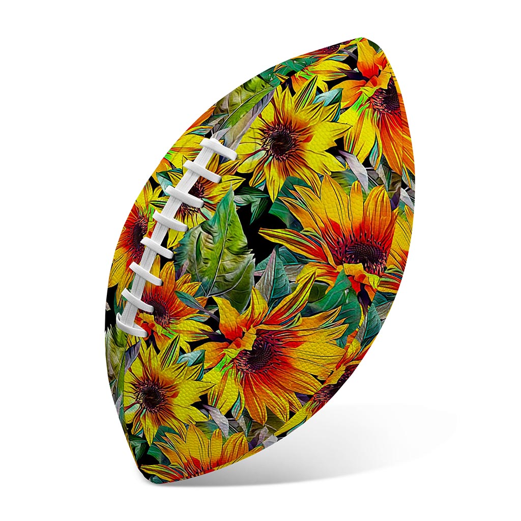 Autumn Sunflower Pattern Print Rugby Ball