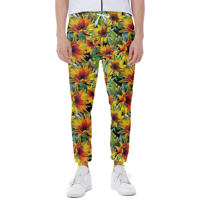 Autumn Sunflower Pattern Print Scuba Joggers