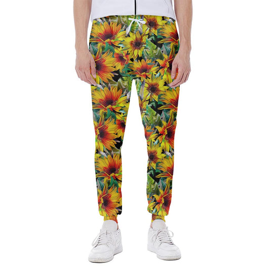Autumn Sunflower Pattern Print Scuba Joggers