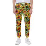 Autumn Sunflower Pattern Print Scuba Joggers