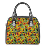 Autumn Sunflower Pattern Print Shoulder Handbag