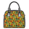 Autumn Sunflower Pattern Print Shoulder Handbag