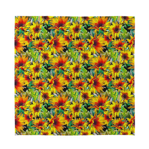 Autumn Sunflower Pattern Print Silk Bandana