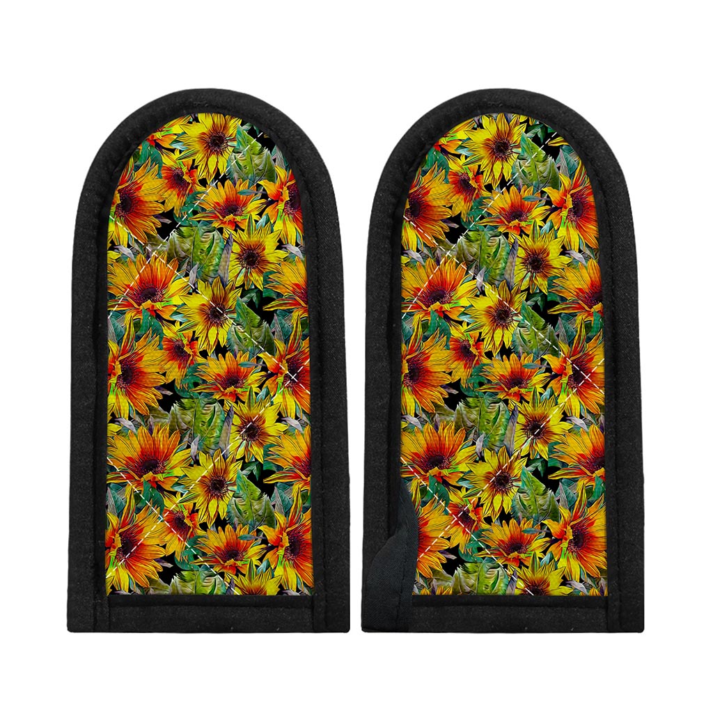 Autumn Sunflower Pattern Print Skillet Handle Cover