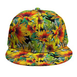 Autumn Sunflower Pattern Print Snapback Cap