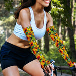 Autumn Sunflower Pattern Print Sun Protection Arm Sleeves