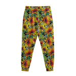 Autumn Sunflower Pattern Print Sweatpants