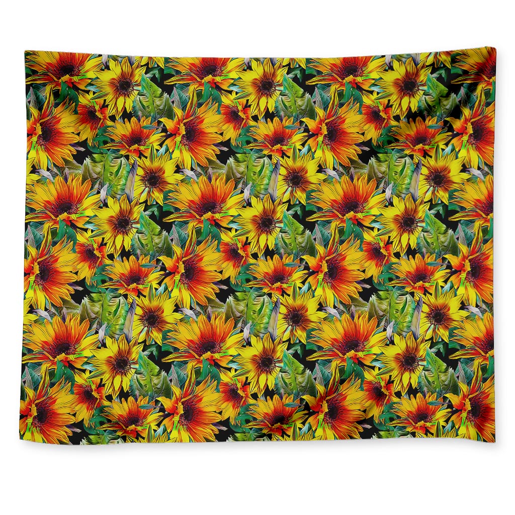 Autumn Sunflower Pattern Print Tapestry