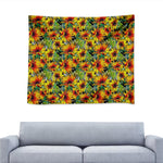 Autumn Sunflower Pattern Print Tapestry