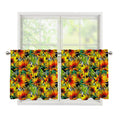 Autumn Sunflower Pattern Print Tier Curtains