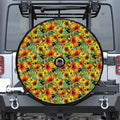 Autumn Sunflower Pattern Print Tire Cover With Camera Hole