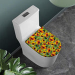 Autumn Sunflower Pattern Print Toilet Lid Cover