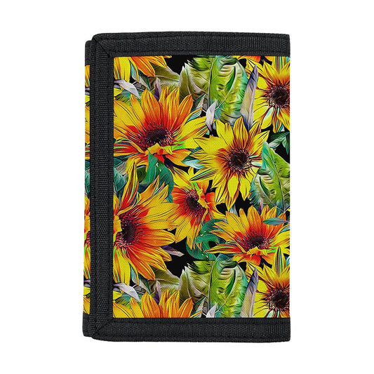 Autumn Sunflower Pattern Print Trifold Wallet