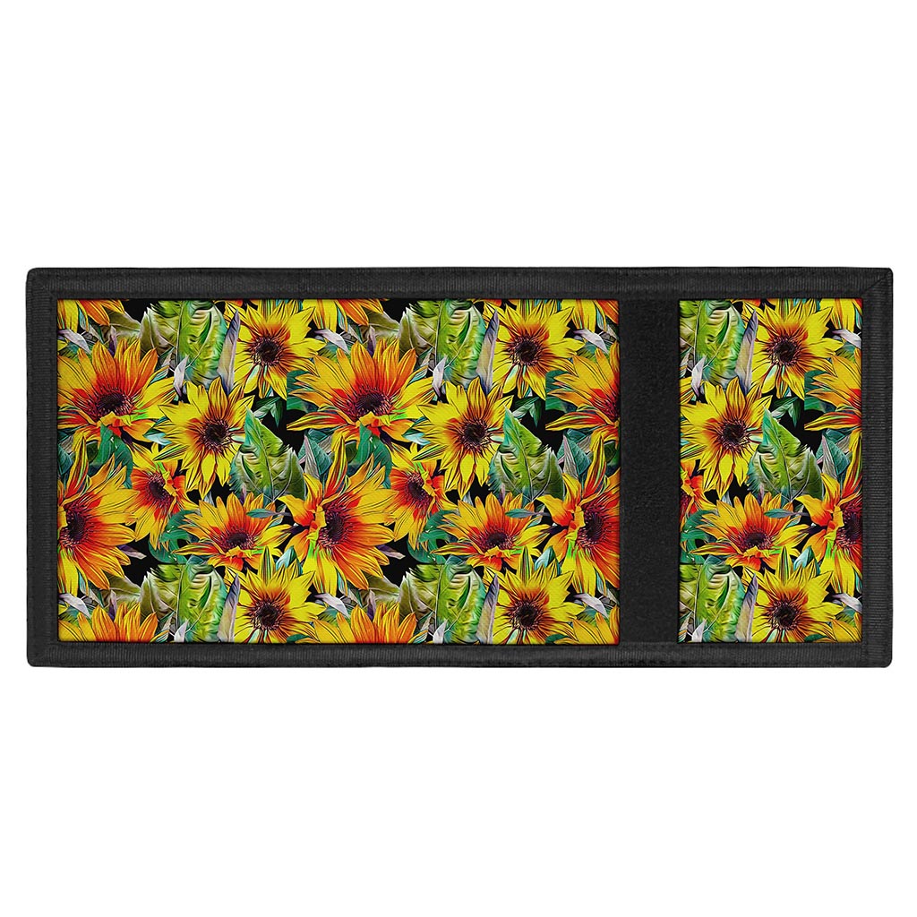 Autumn Sunflower Pattern Print Trifold Wallet