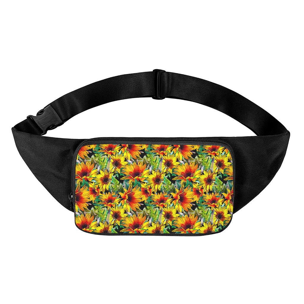 Autumn Sunflower Pattern Print Waist Bag