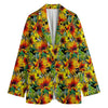 Autumn Sunflower Pattern Print Women's Blazer