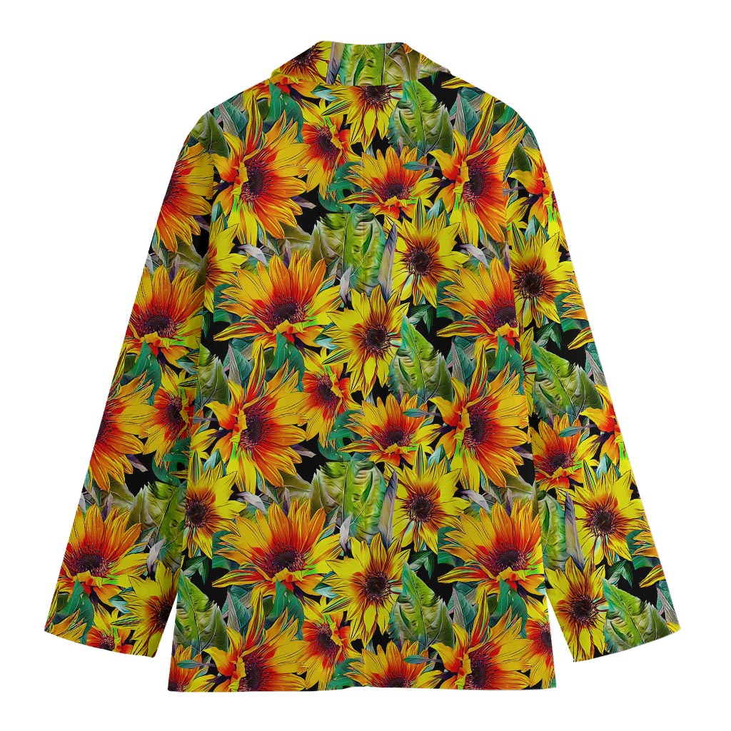 Autumn Sunflower Pattern Print Women's Blazer