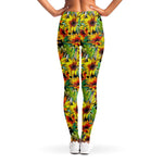 Autumn Sunflower Pattern Print Women's Leggings