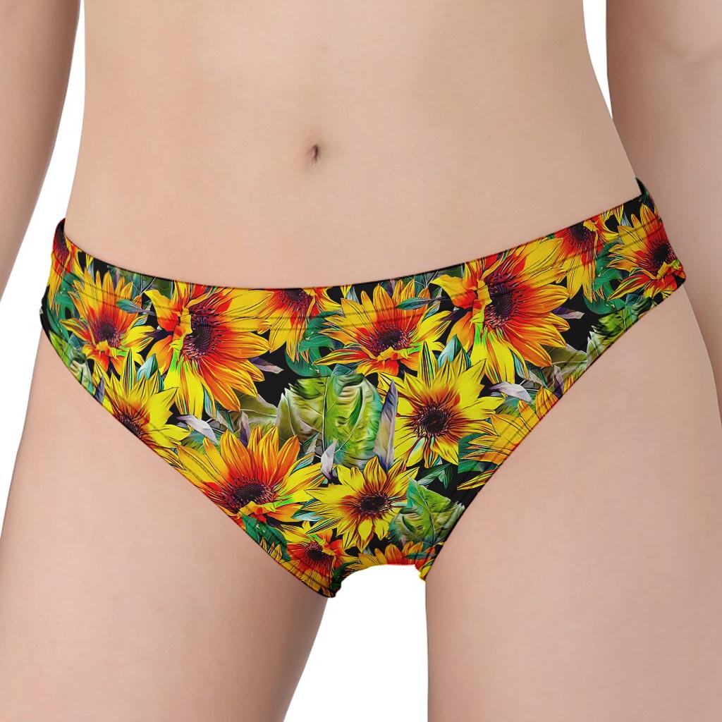 Autumn Sunflower Pattern Print Women's Panties