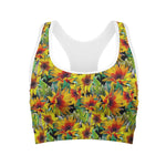 Autumn Sunflower Pattern Print Women's Sports Bra