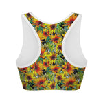 Autumn Sunflower Pattern Print Women's Sports Bra
