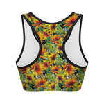 Autumn Sunflower Pattern Print Women's Sports Bra