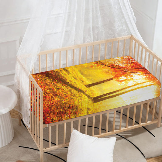 Autumn Trees Print Baby Crib Sheet