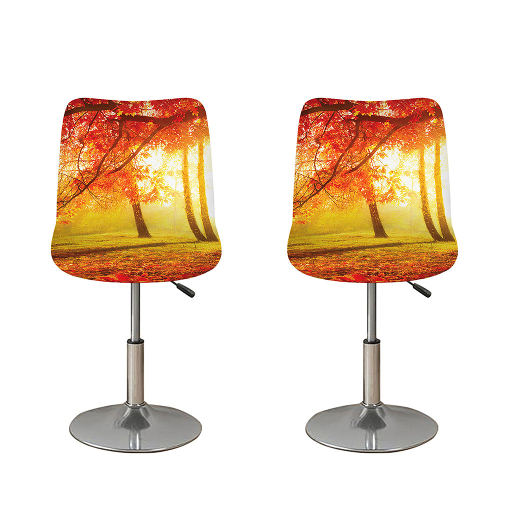 Autumn Trees Print Bar Stool Covers