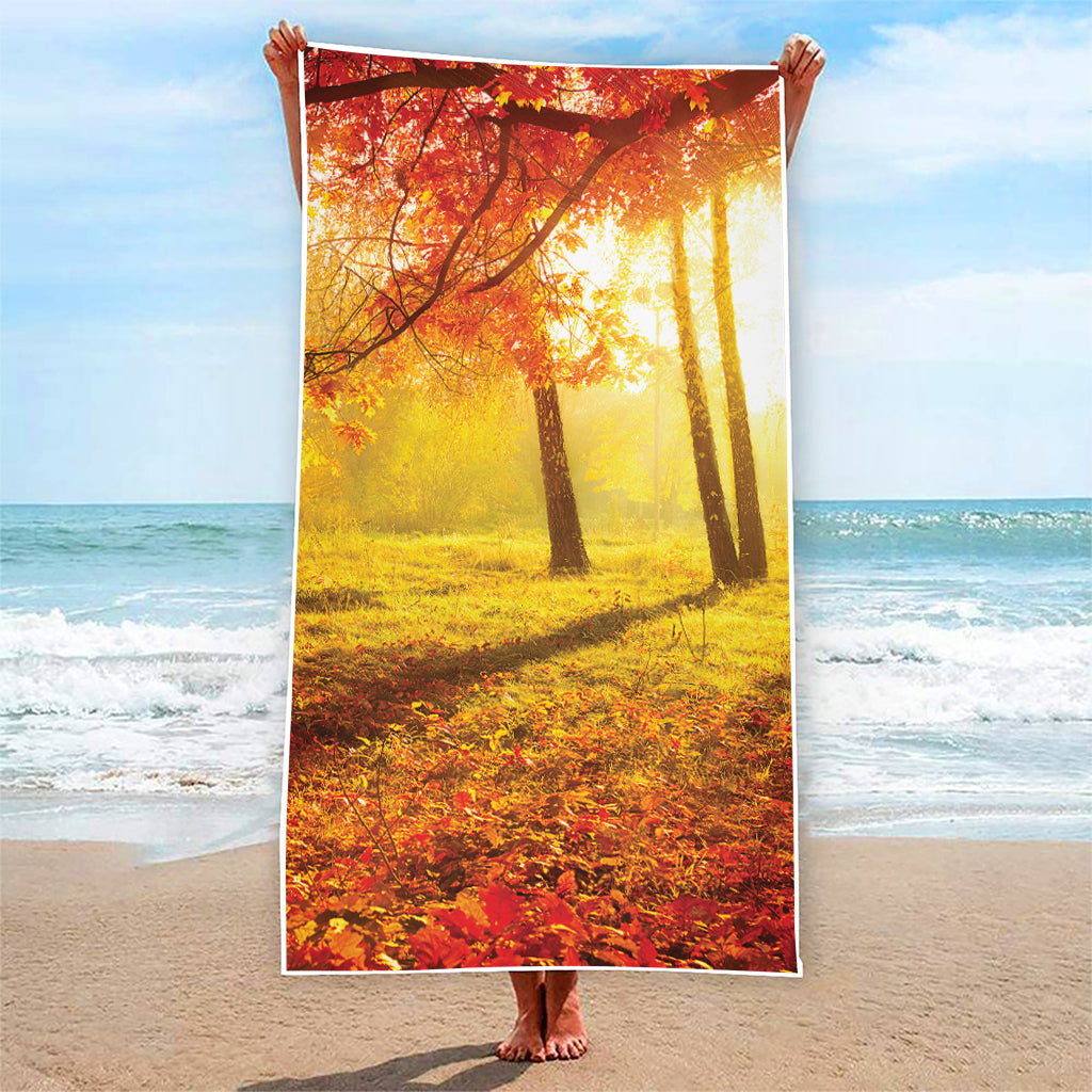 Autumn Trees Print Beach Towel