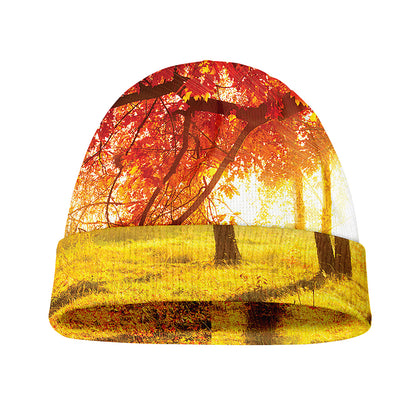 Autumn Trees Print Beanie