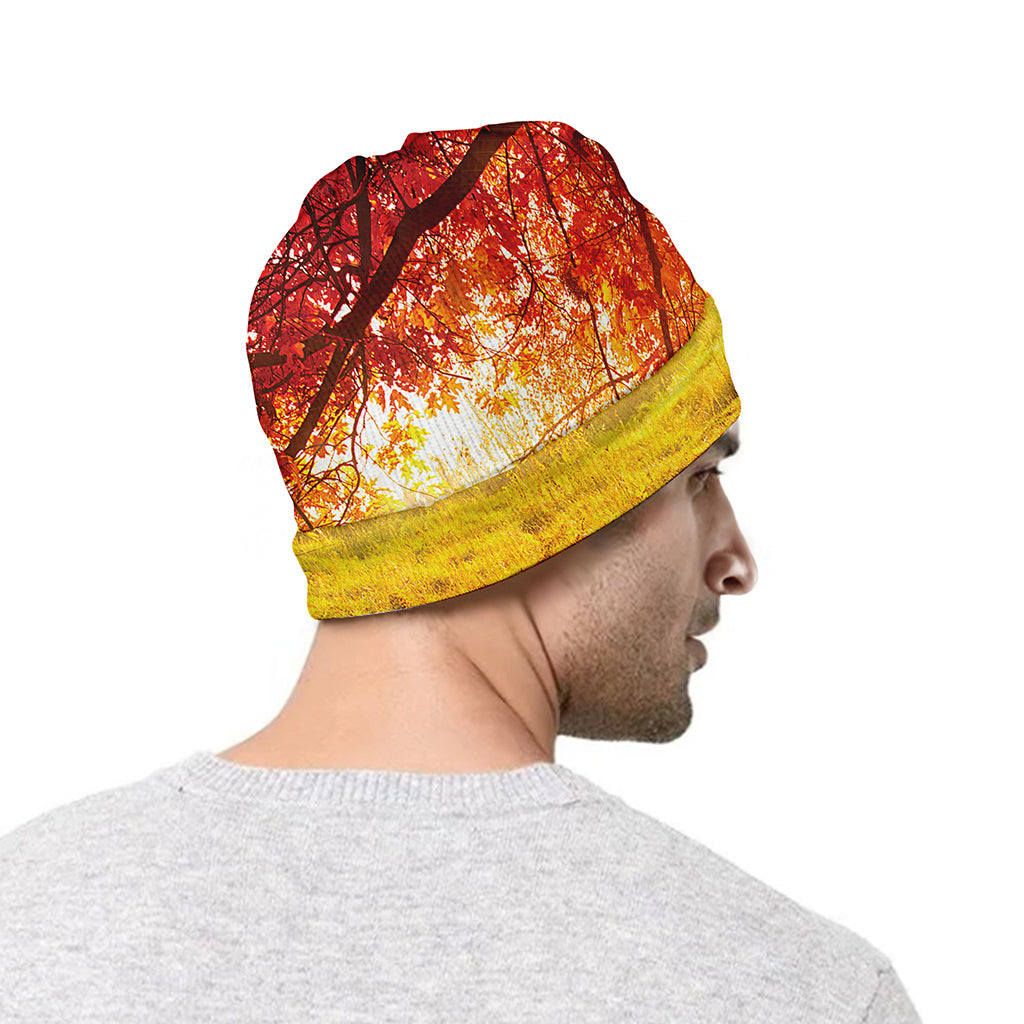 Autumn Trees Print Beanie