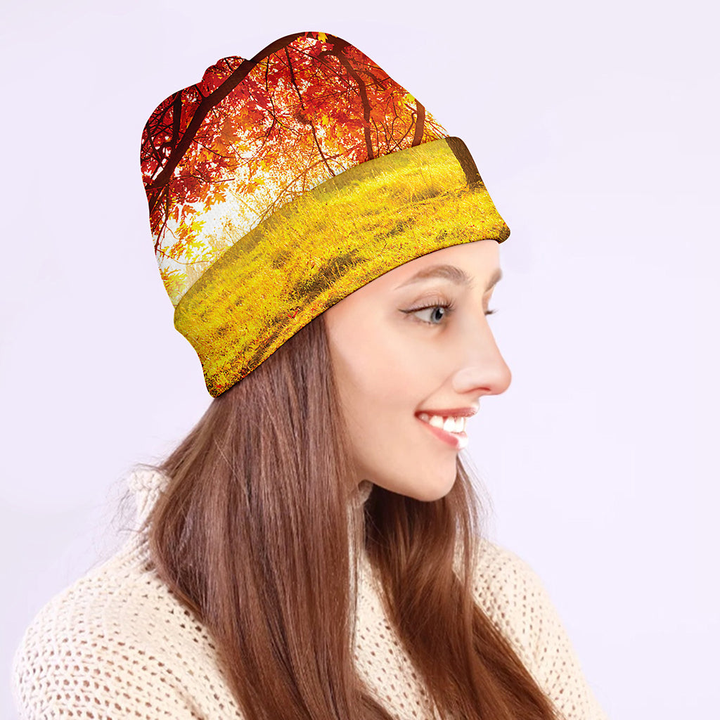 Autumn Trees Print Beanie
