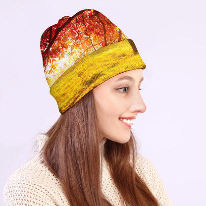 Autumn Trees Print Beanie