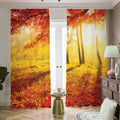 Autumn Trees Print Dimout Pencil Pleat Curtains