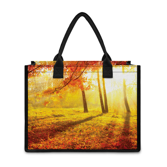 Autumn Trees Print Canvas Tote Bag