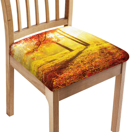 Autumn Trees Print Chair Cushion Cover