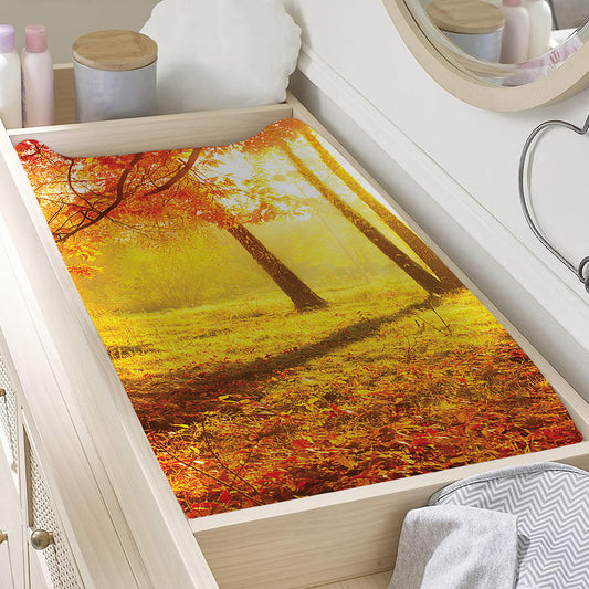 Autumn Trees Print Changing Pad Cover