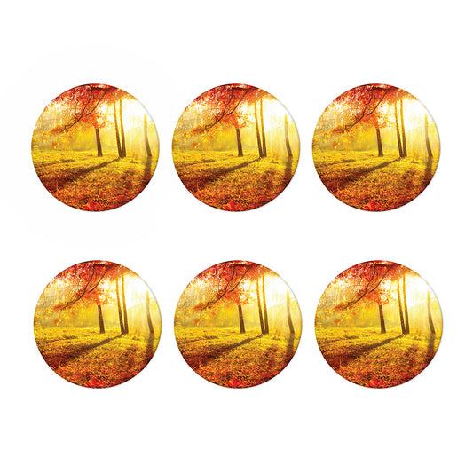 Autumn Trees Print Coaster Set