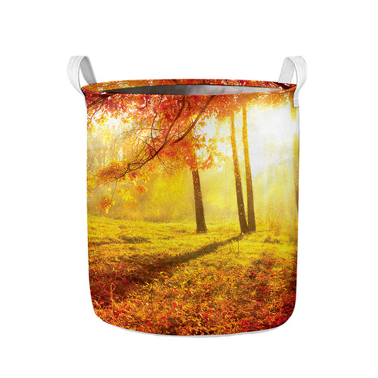 Autumn Trees Print Collapsible Laundry Basket