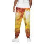 Autumn Trees Print Cotton Pants