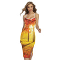 Autumn Trees Print Cross Back Cami Dress