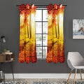 Autumn Trees Print Grommet Curtain Panels