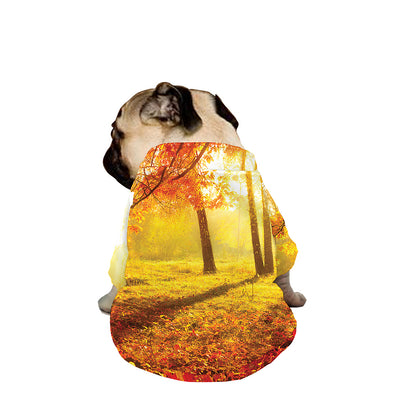 Autumn Trees Print Dog Zip Up Jacket