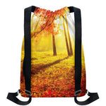 Autumn Trees Print Drawstring Backpack