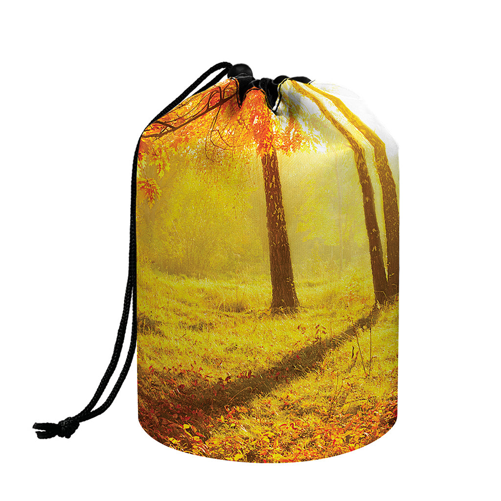 Autumn Trees Print Drawstring Makeup Bag