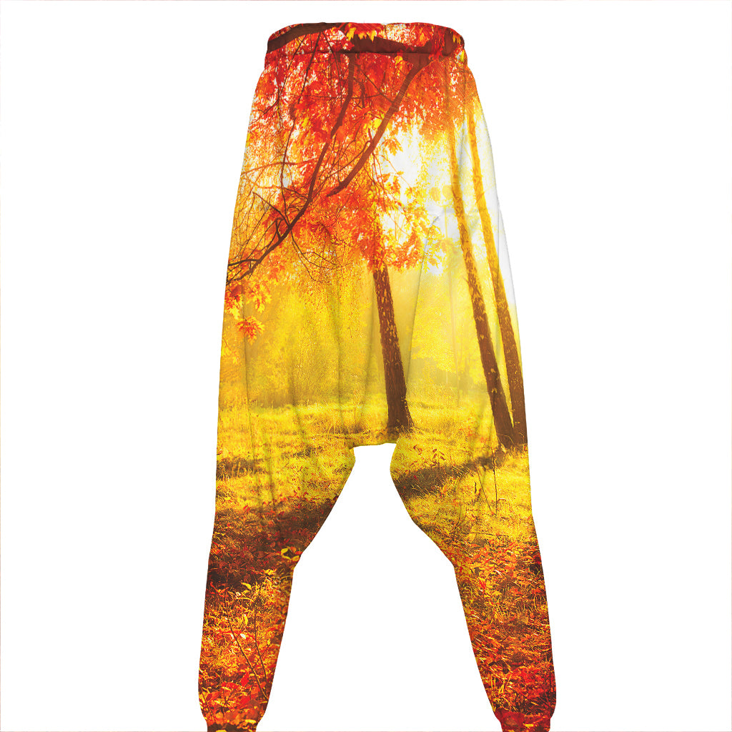 Autumn Trees Print Hammer Pants