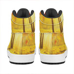 Autumn Trees Print High Top Leather Sneakers