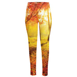 Autumn Trees Print High-Waisted Pocket Leggings