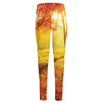 Autumn Trees Print High-Waisted Pocket Leggings